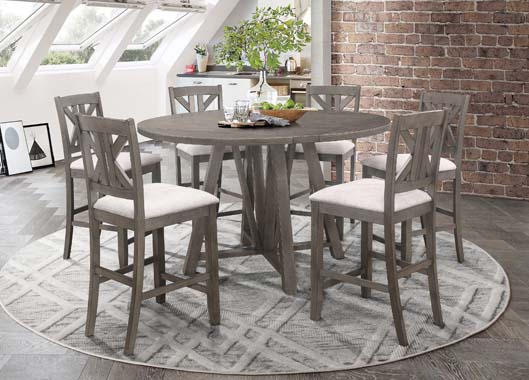 Coaster Furniture Athens Round to Square Dining Set with 7