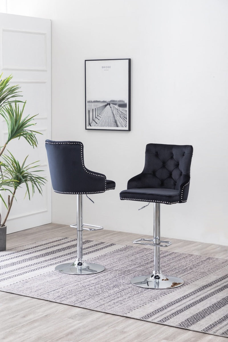 Tufted velvet bar online stools