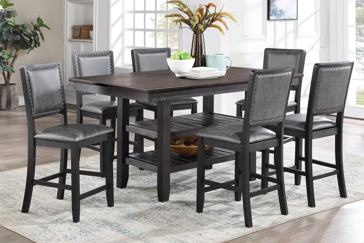 Counter height dining discount set with upholstered chairs