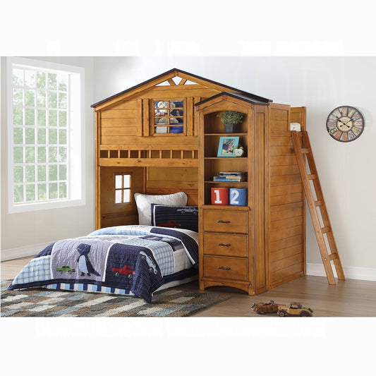 Tree House Loft Bed Rustic Oak Finish 10160