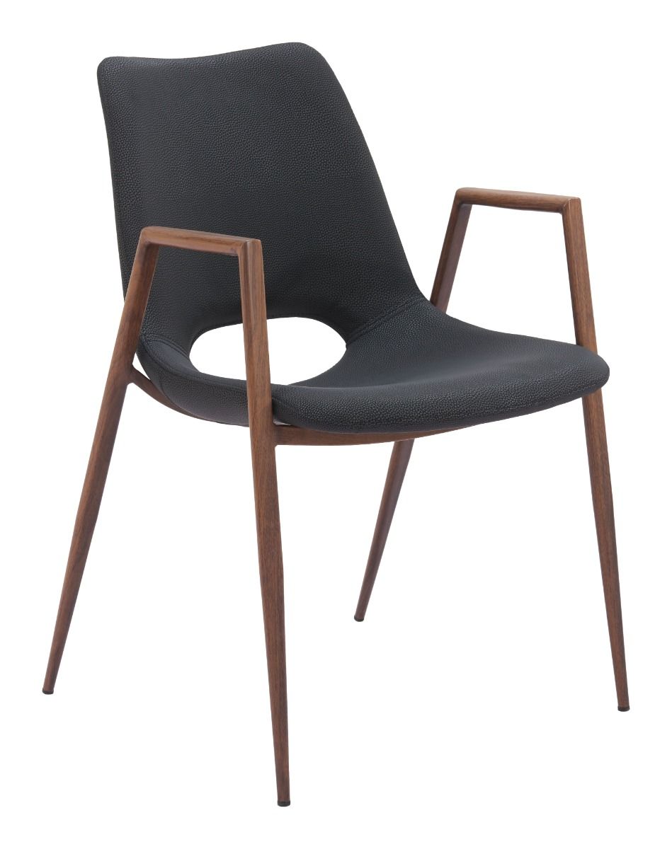 Desi Dining Chair 101694 Black & Walnut