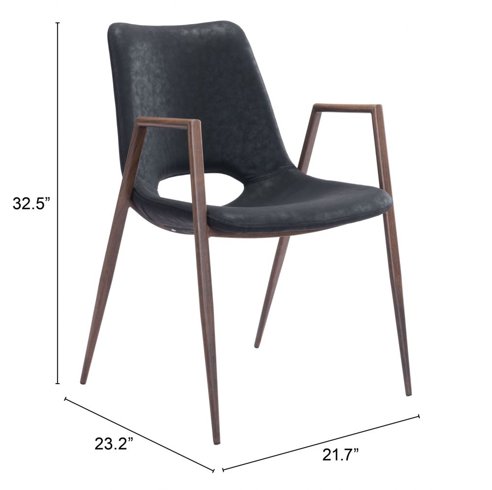 Desi Dining Chair 101694 Black & Walnut