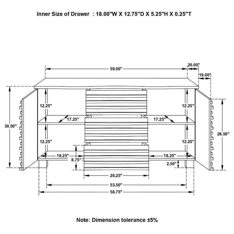 Stanton 3 Drawer Server 102065