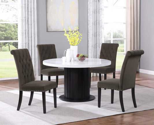 Sherry 5 Pc Dining Set 115490-S5BV - Brown Velvet