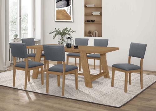 Sharon 7 Pc Rectangular Trestle Base Dining Set 104171-S7