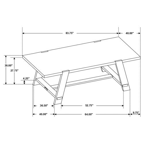 Sharon 104171-S7 - Juego de comedor rectangular con base de caballete (7 piezas)