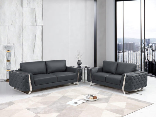 Global United 1050 Italian Leather Sofa Set