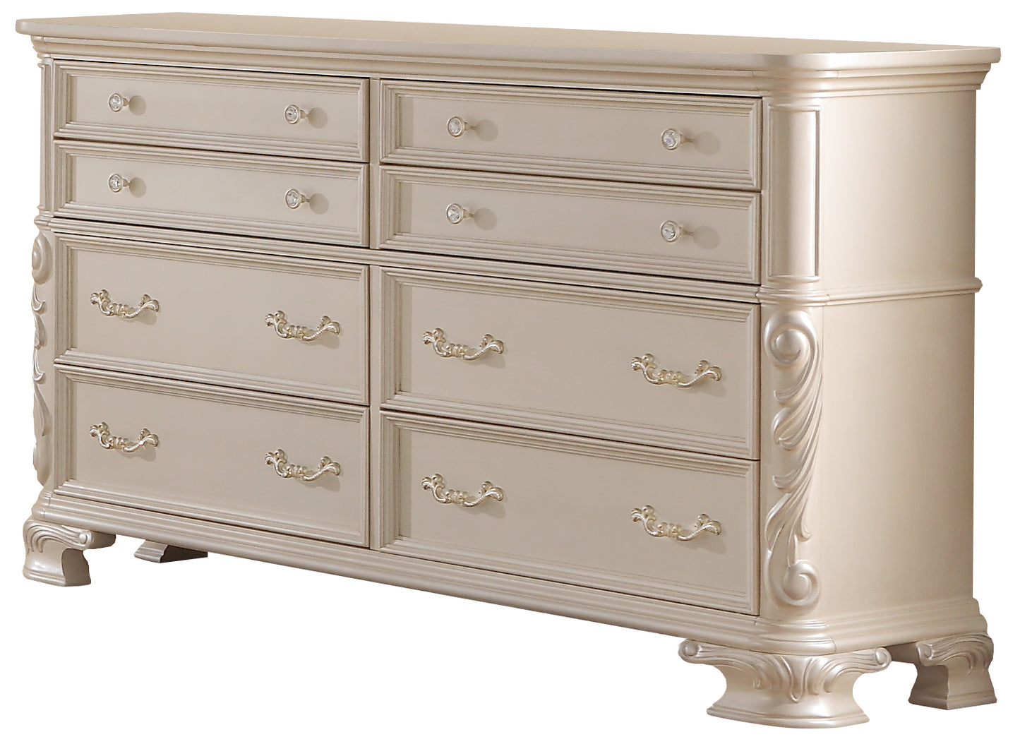 Cosmos Furniture Victoria Pearl Finish Bedroom Set