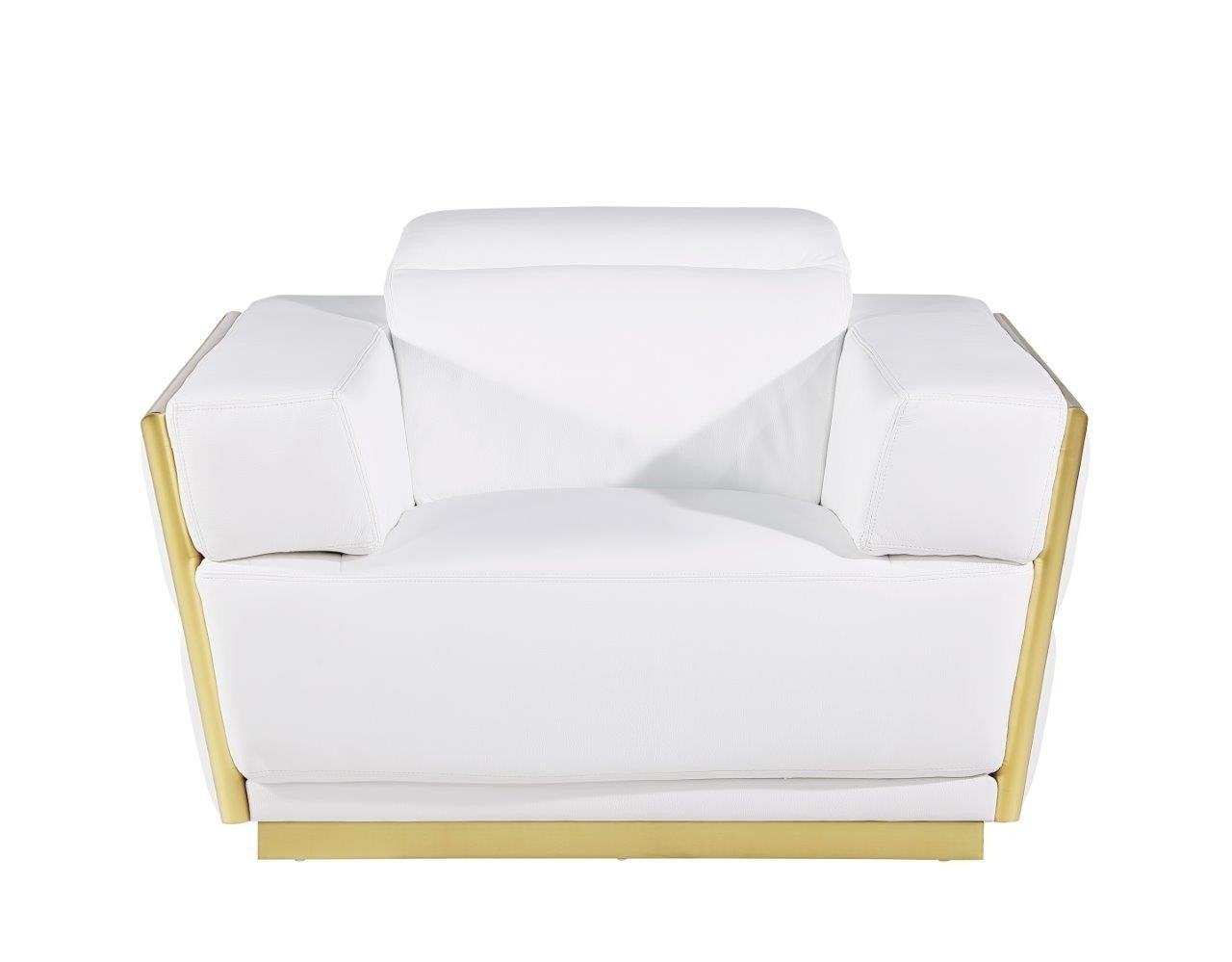 Global United 1111 Chair - White Italian Leather