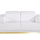 Global United 1111 White Top Grain Italian Leather Sofa Set