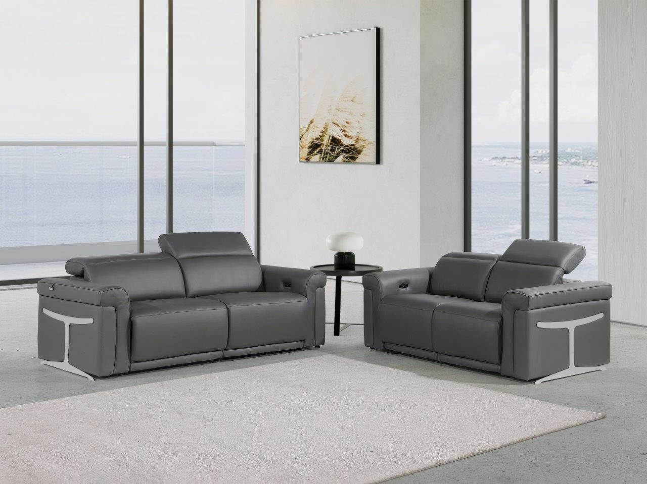 Global 1126 Sofa + Love - Dark Gray