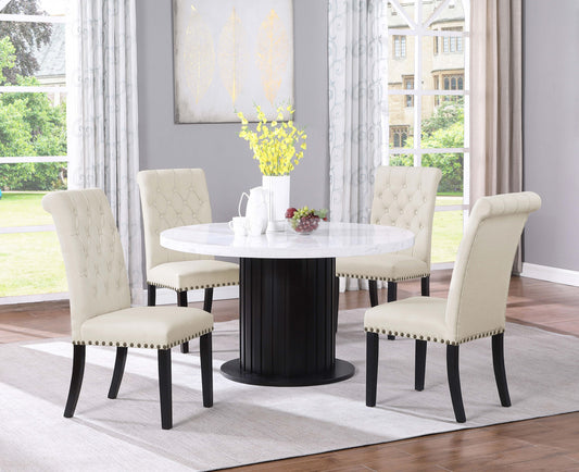 Sherry 5 Pc Dining Set 115490-S5 - Beige Fabric