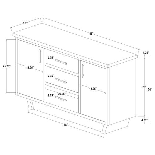 Sherry 3-Drawer Marble Top Sideboard 115515