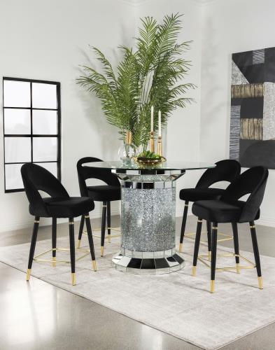 Colección de comedor Glam de 5 piezas en negro Ellie 115558-S5