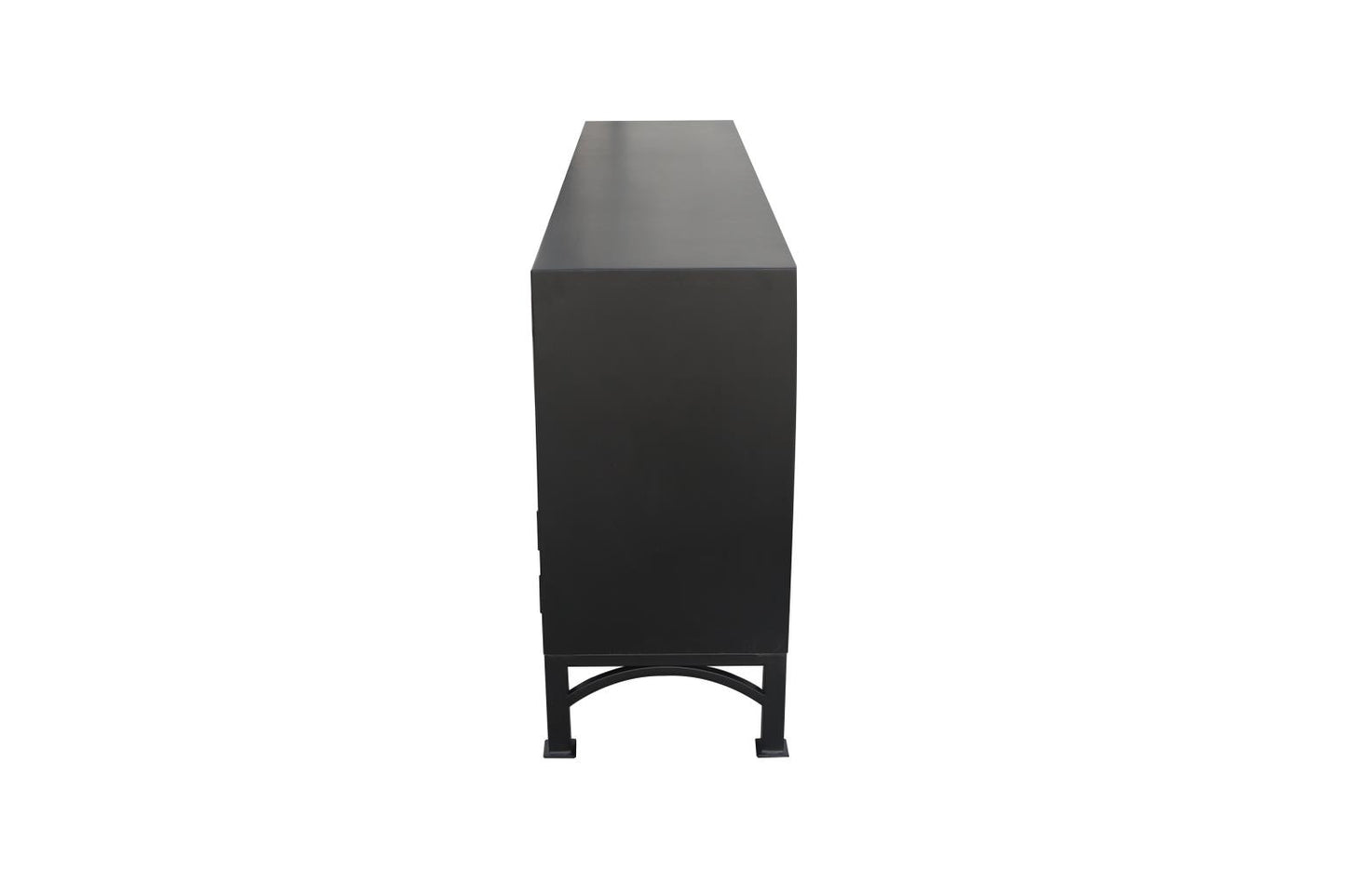 Victoria 4 Door Cabinet - Matte Blk w/Natural