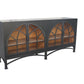 Victoria 4 Door Cabinet - Matte Blk w/Natural