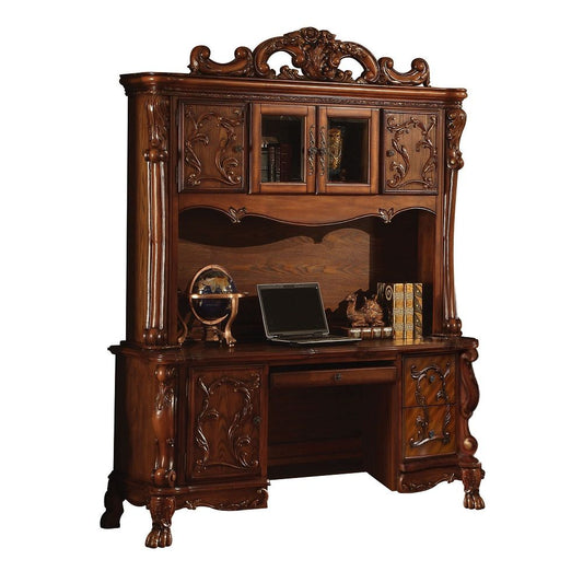 Dresden Cherry Oak Office Desk & Hutch