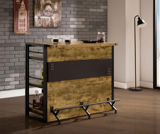 Mueble bar de diseño industrial Renaldi - Nuez moscada antigua