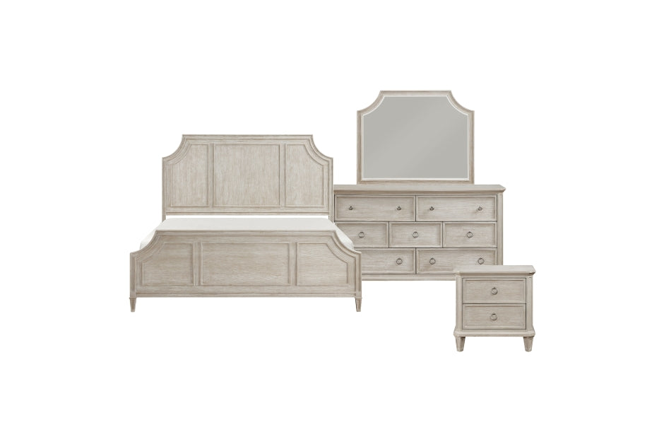 Leander 4 Pc Brownish Gray Finish Bedroom Set