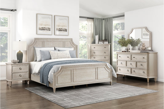 Leander 4 Pc Brownish Gray Finish Bedroom Set