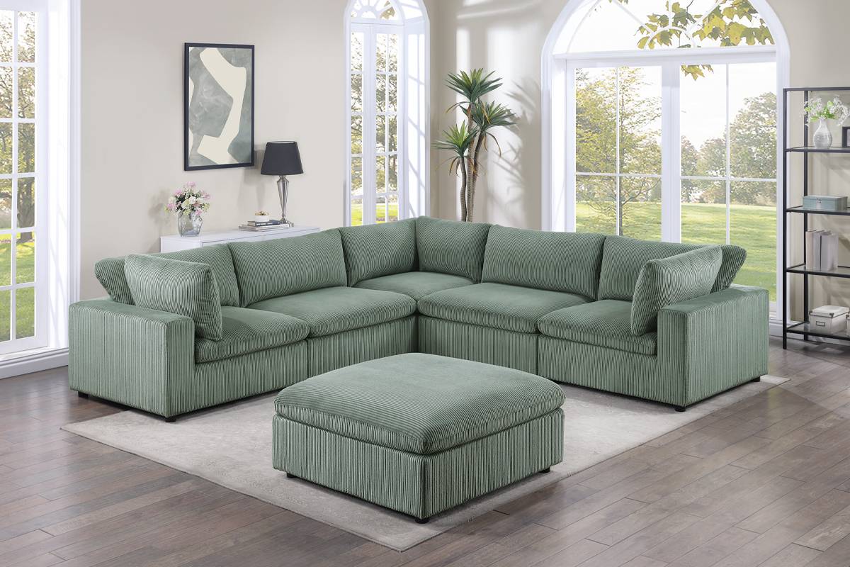 173 Modular 6 Pc Sectional by Poundex