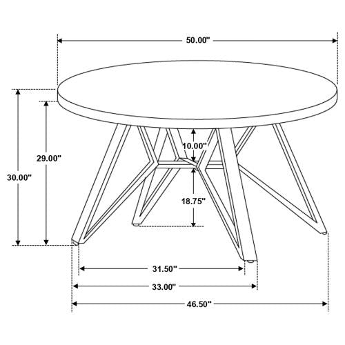 Neil 5 Pc Round Top Dining Collection - Coaster 193801