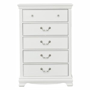 Lucinda 5 Drawer White Chest