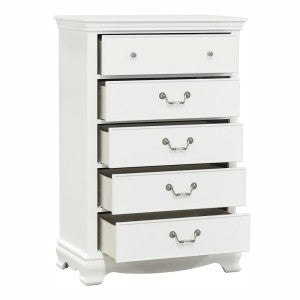 Lucinda 5 Drawer White Chest