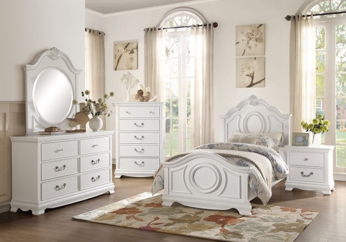 Lucinda 4 Pc White Youth Bedroom Set