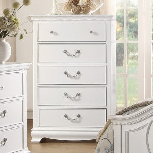 Lucinda 5 Drawer White Chest