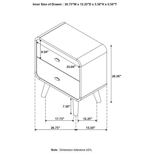 Robyn 2 Drawer Nightstand 205132