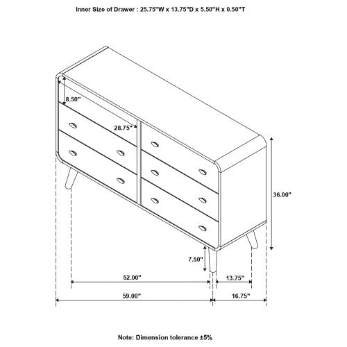 Robyn 6 Drawer Dresser 205133