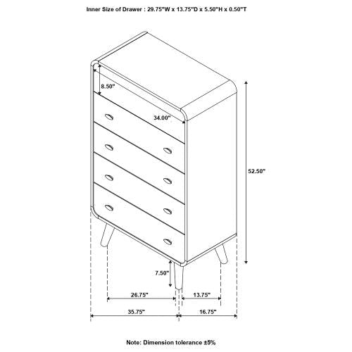 Robyn 5 Drawer Chest 205135