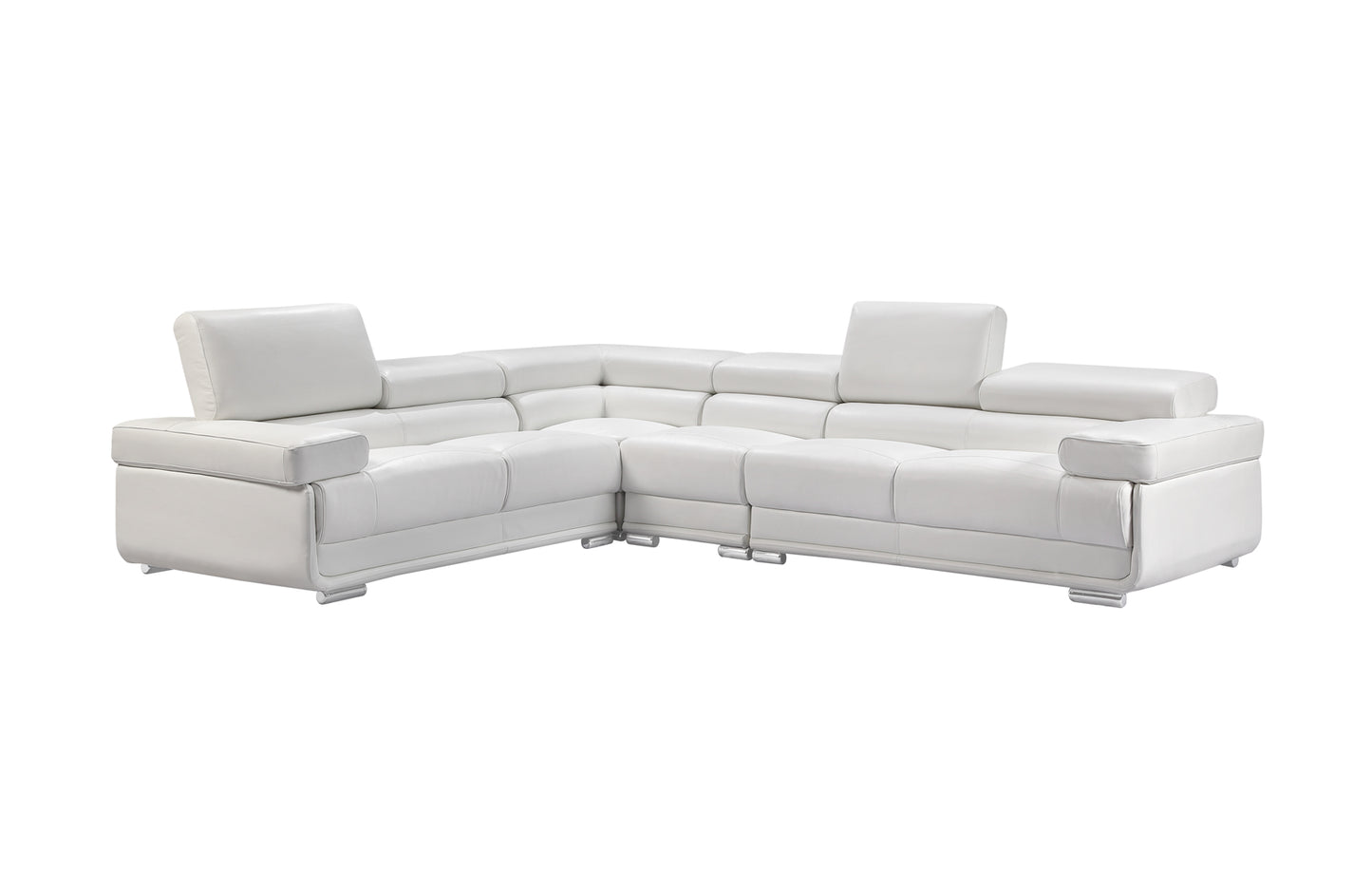 ESF 2119 White Top Grain Leather Sectional