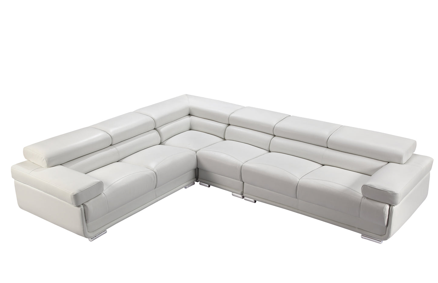 ESF 2119 White Top Grain Leather Sectional