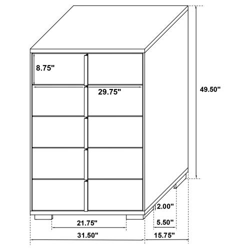 Marceline 5 Drawer White Chest 222935