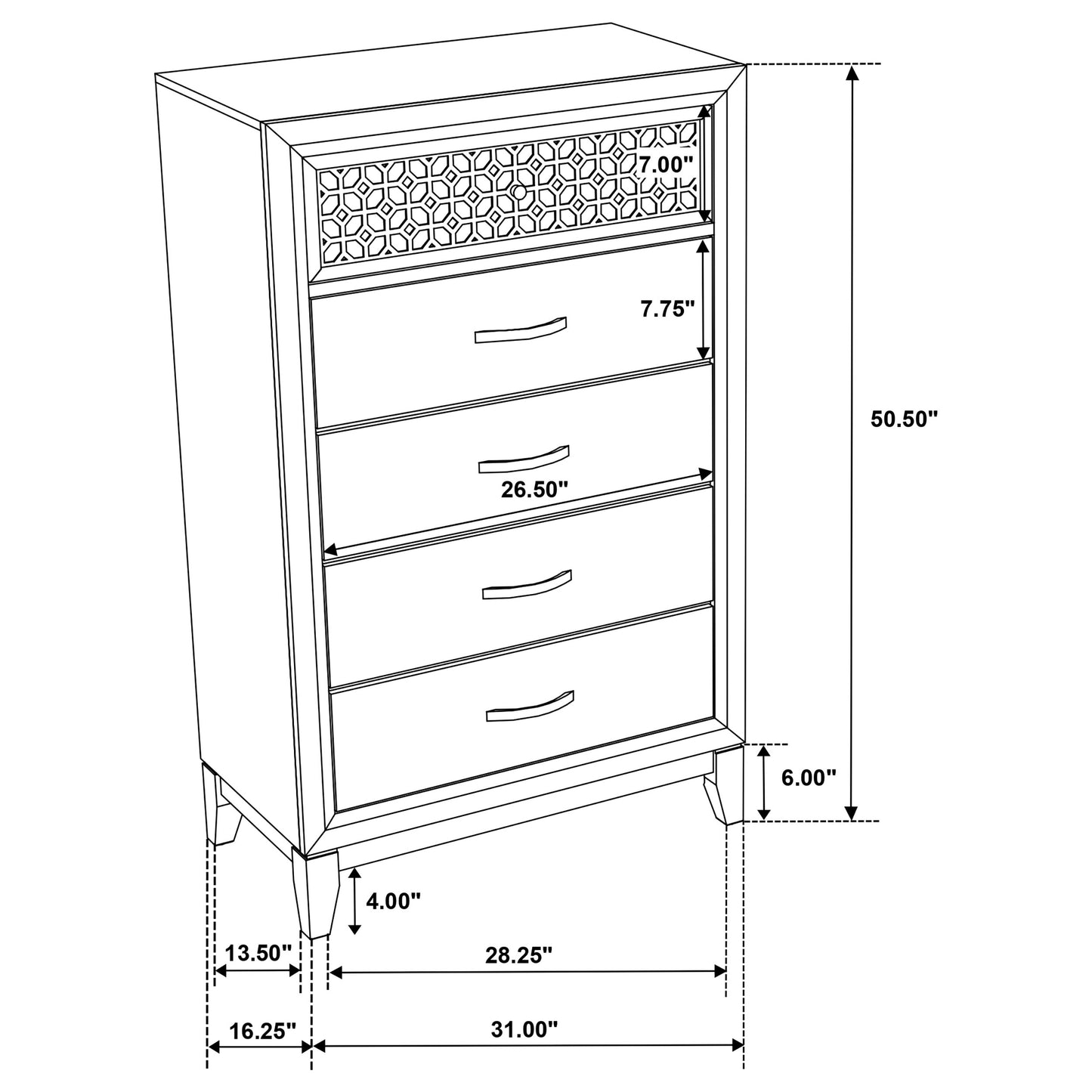 Valencia 5 Drawer Chest 223045