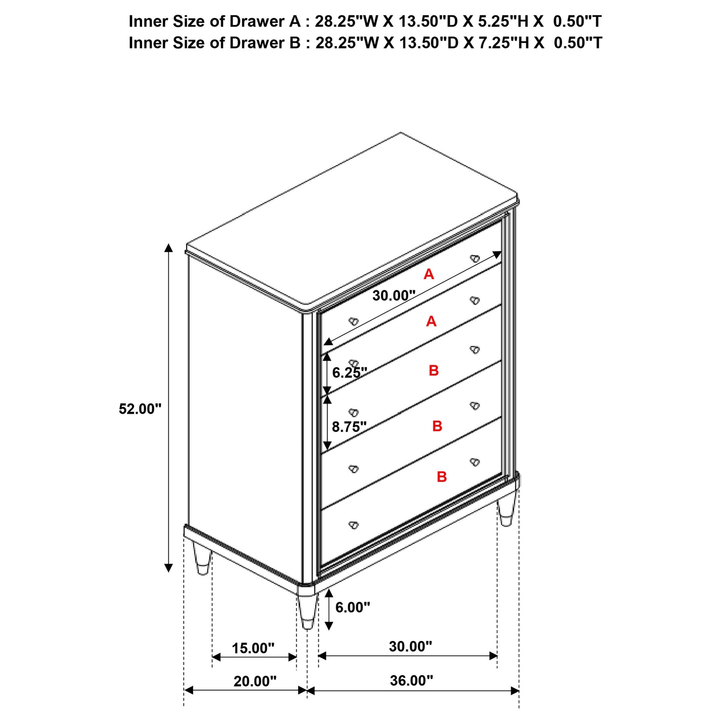 Emberlyn 5 Drawer Chest 223065