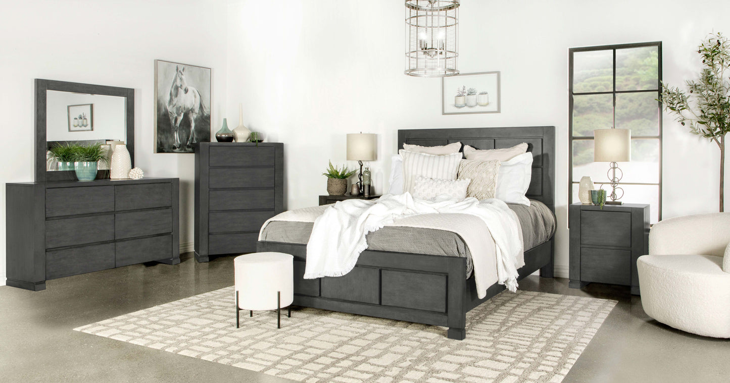 Lorenzo 5 Pc Dark Gray Bedroom Collection