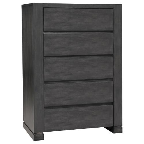 Lorenzo 5 Pc Dark Gray Bedroom Collection