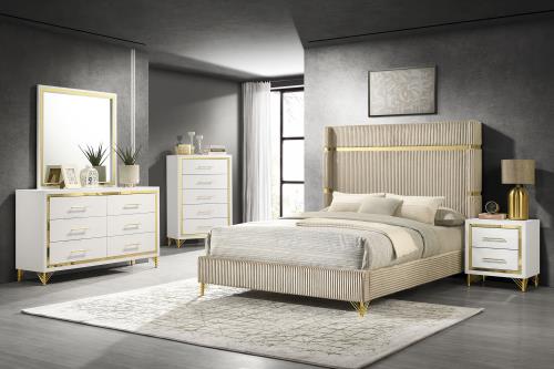 Lucia Upholstered Wingback Panel Bedroom Set