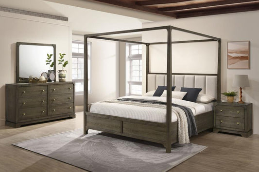 Gran Park 4 Pc Canopy Bedroom Set Dark Cocoa