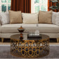 Cora Modern Style Beige Sofa in Gold finish Cosmos Furniture