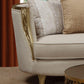 Cora Modern Style Beige Sofa in Gold finish Cosmos Furniture