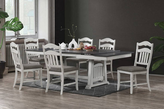 Poundex F2623 White 7 Pc Dining Collection