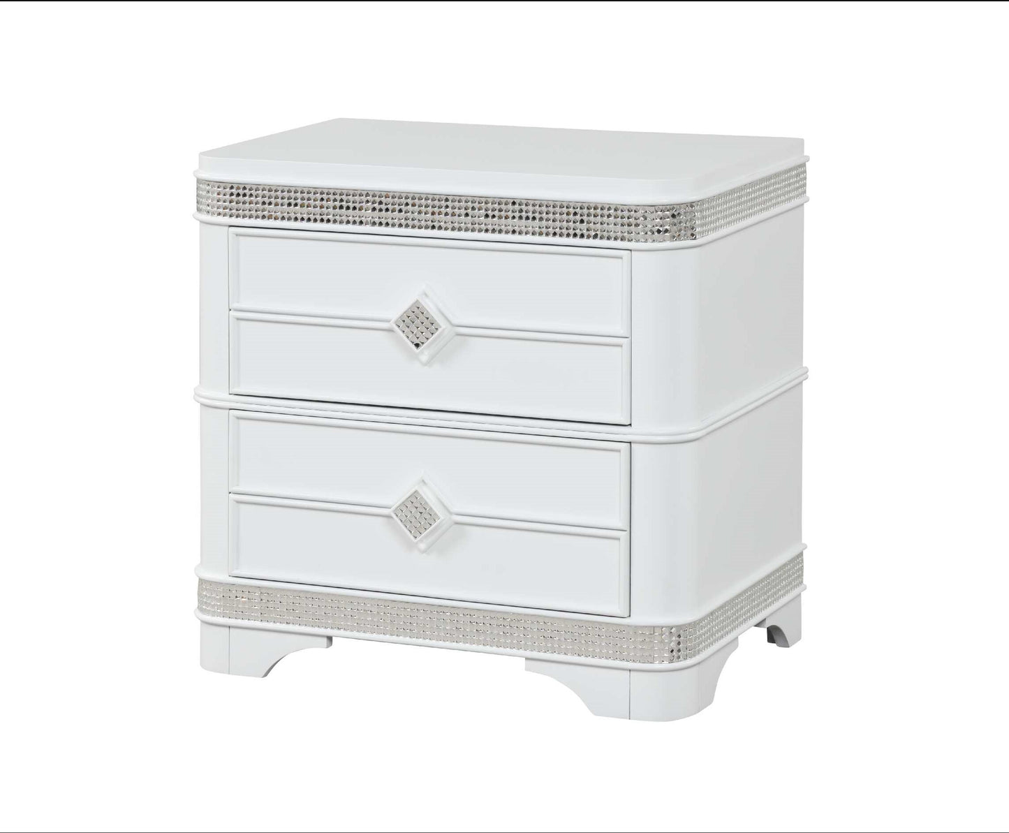 Amani White Nightstand 1075CHAMA