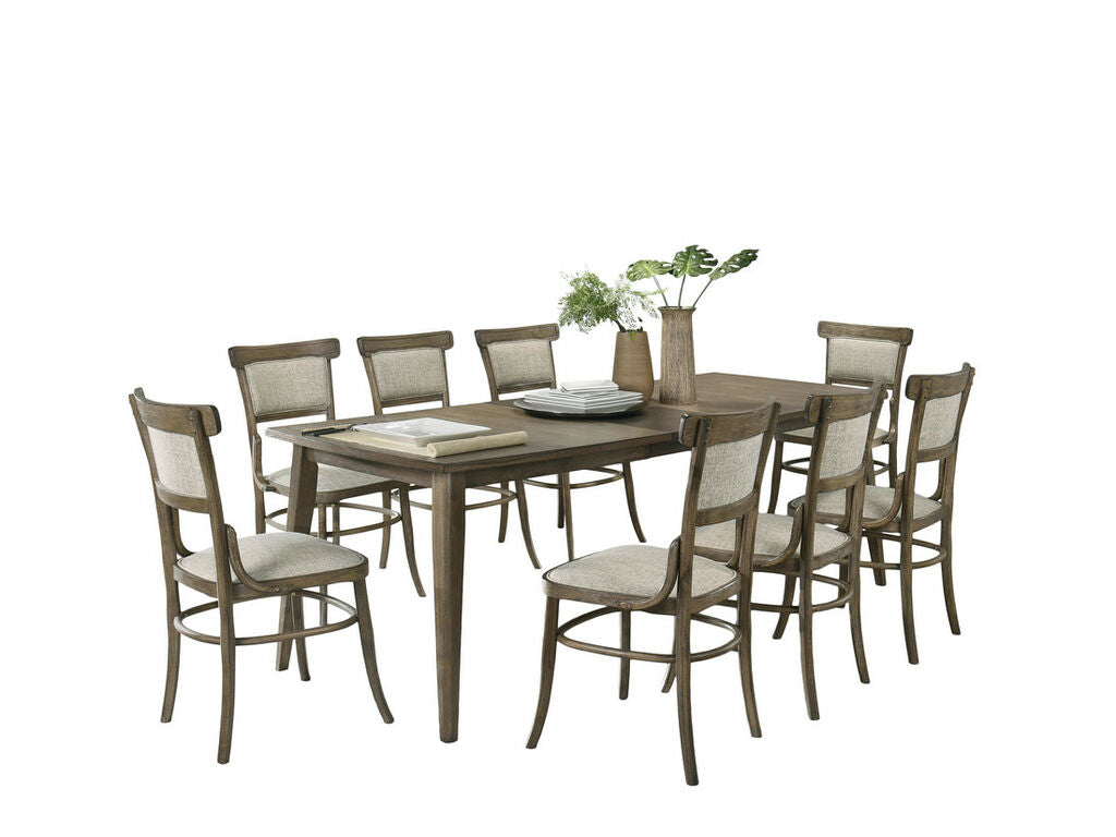 Bistro 9 Pc Vintage Walnut Dining Set w/Extension Leaf