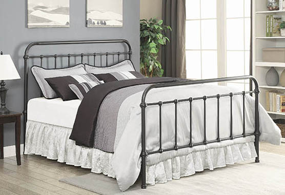 Livingston Panel Metal Bed Dark Bronze