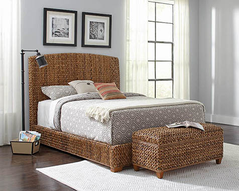 Coaster Furniture Laughton Bed - Cama tejida con hojas de plátano