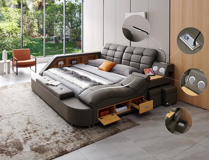 Muebles artesanales 9012 Cama tamaño queen - Gris